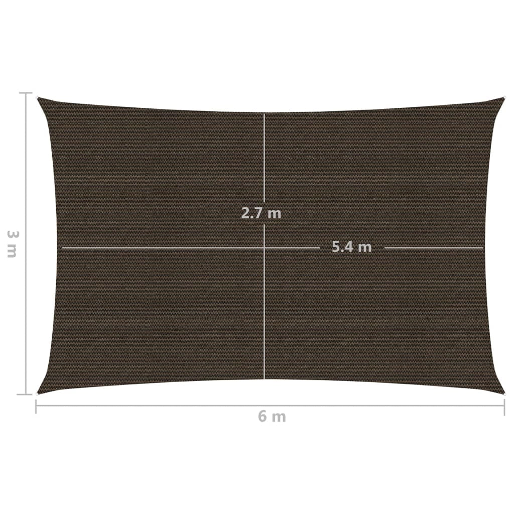 Vela ombreggiante 160 g/m² marrone 3 x 6 m HDPE 02_0009159