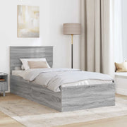 Struttura del letto con testiera Grigio Sonoma 120 x 200 cm
