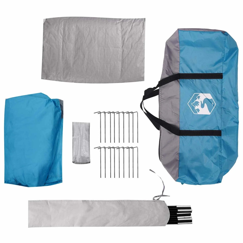 Tenda Capanna con tetto Blu 8 persone Poliestere e Acciaio 42028588