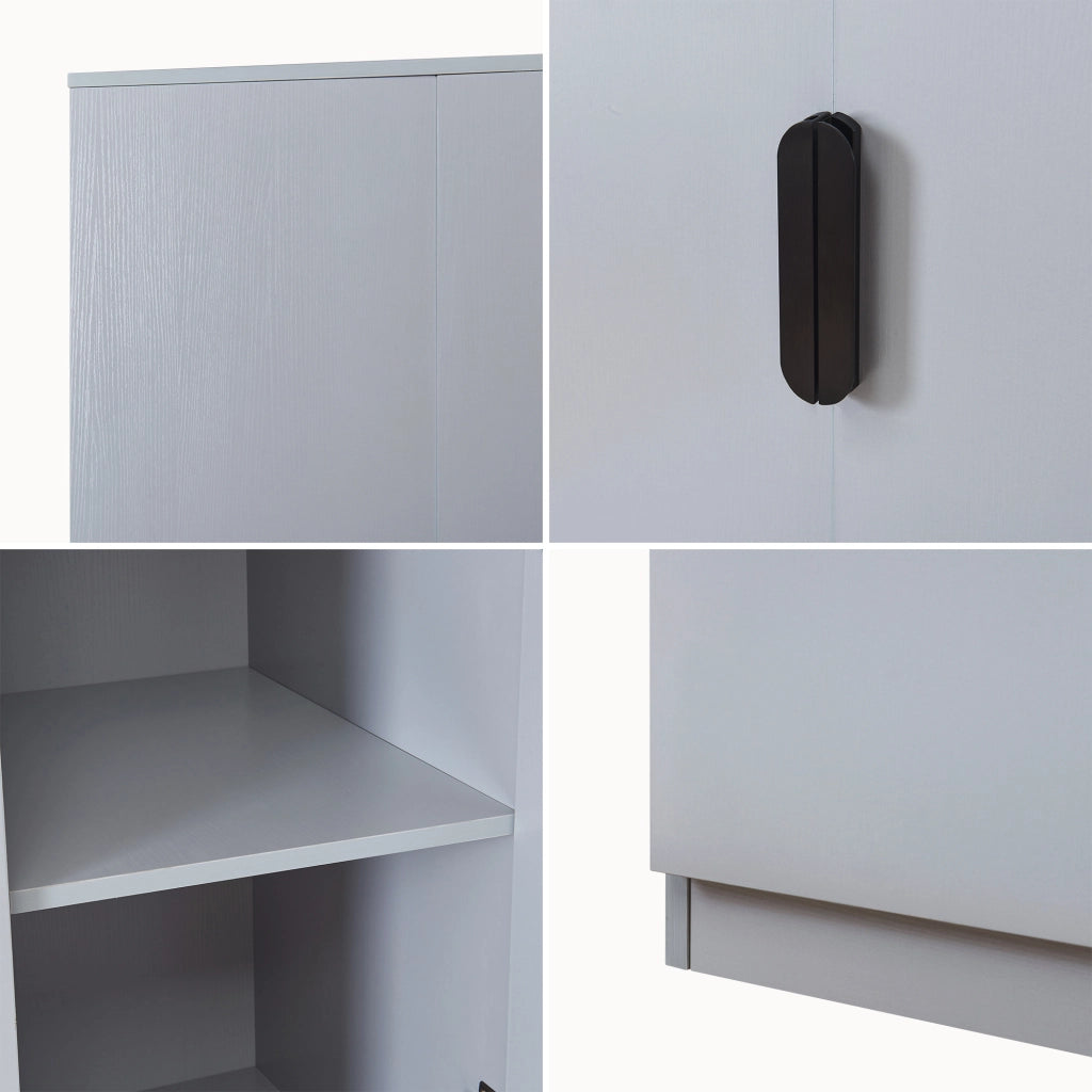 Armadio Guardaroba Eiselfing con 4 Scomparti 176 x 120 x 52 cm Grigio [en.casa]