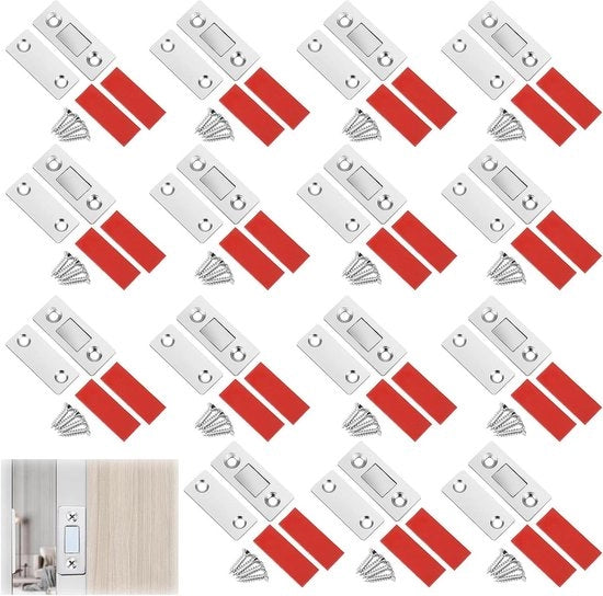Magnetizzazioni per porte di armadi - 15 pezzi - magneti autoadesivi - colore argento - chiusura magnetica - mobili