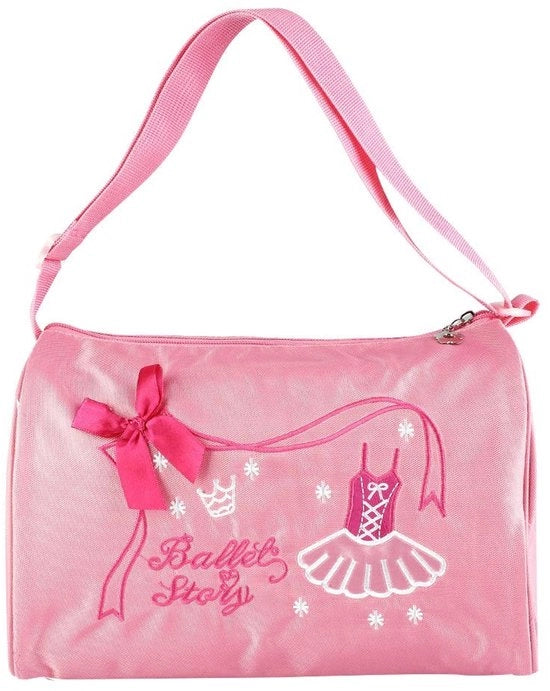 Borsa per Ragazze con Tessuto di Nylon - Leggera - 27x16x20cm - Opzione Rosa/Blu Scuro