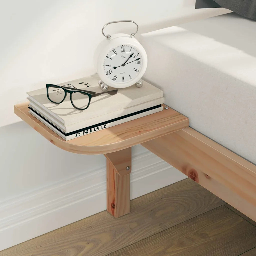 Letto con Tavolini Laterali Naturale 200 x 210 cm Pino massello 873235