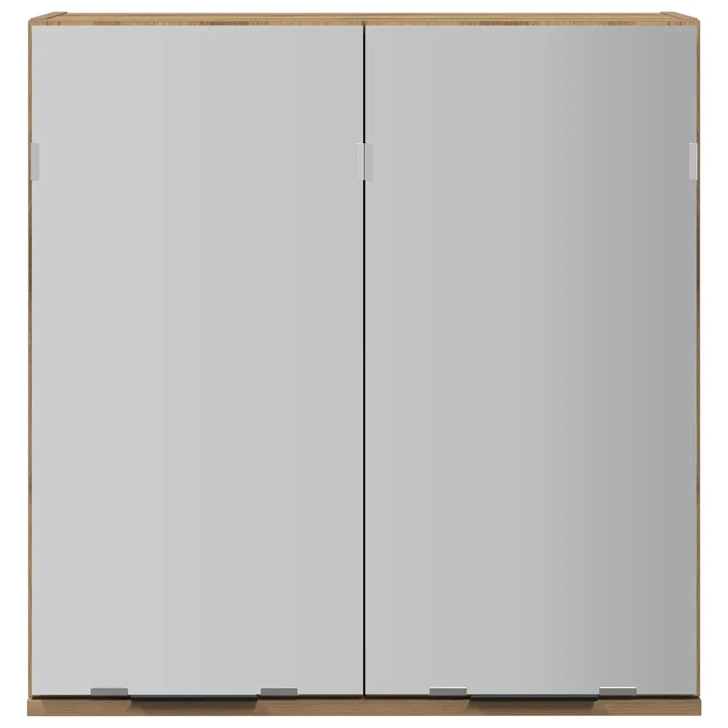 Mobile da Bagno Specchio Rovere Artigianale Legno Multistrato