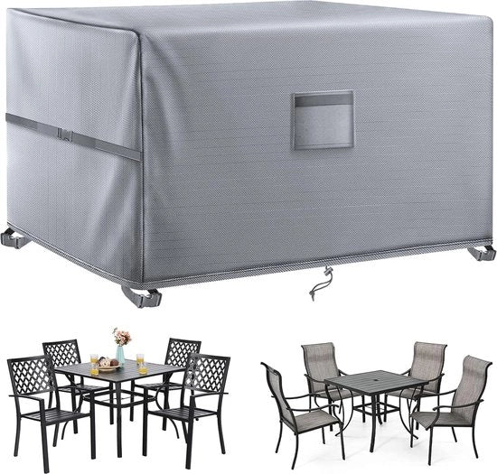 Ottomani Acquatici per Giardino 120x120x74cm – Tavoli per Patio in Tela 420D Oxford – Mobili da Giardino in Rattan Robusto con Protezione dal Vento e UV per l'Esterno.