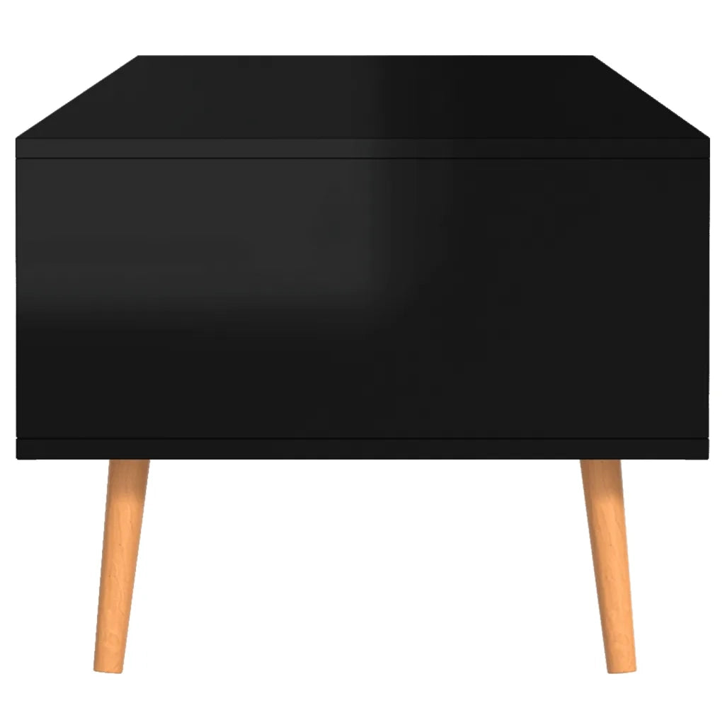 Tavolino Salotto Nero Lucido 100x49,5x43 cm Legno Multistrato 326793