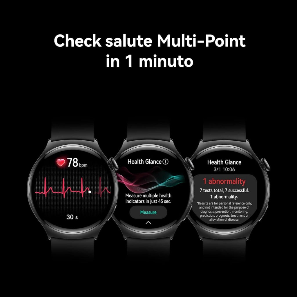 HUAWEI WATCH 4 Smartwatch,Vetro curvo 3D,Check salute Multi-Point in 1 min,eSIM,Nuovi anelli attività,Batteria fino a 14 giorni,100+ workout,Compatibile con Android e iOS,Versione italiana,Nero