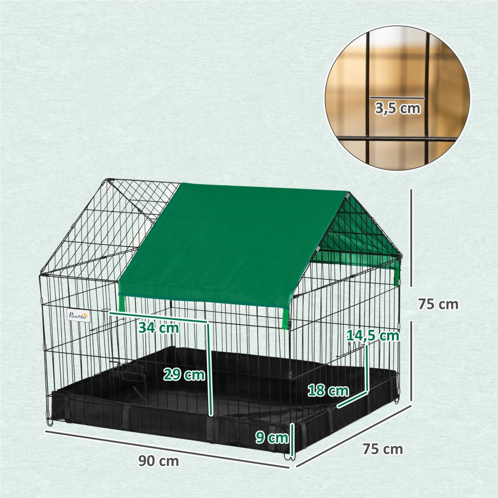 Gabbia per conigli e piccoli animali ¨C zephmum ¨C 90x75x75 cm