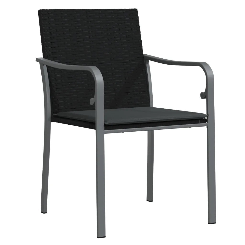 Set Pranzo da Giardino 9 pz con Cuscini in Polyrattan e Acciaio