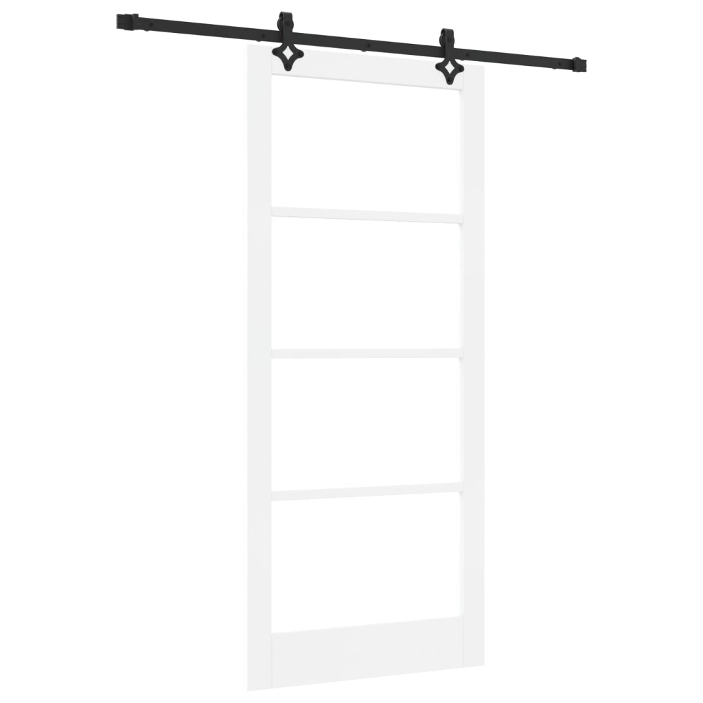 Set porta scorrevole  con hardware "ORKDAL" Bianco Legno Massello & Vetro