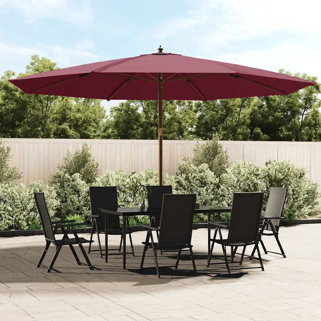 Ombrellone da Giardino-Ombrello da Balcone con Palo Legno Rosso Bordeaux 400x273 cm