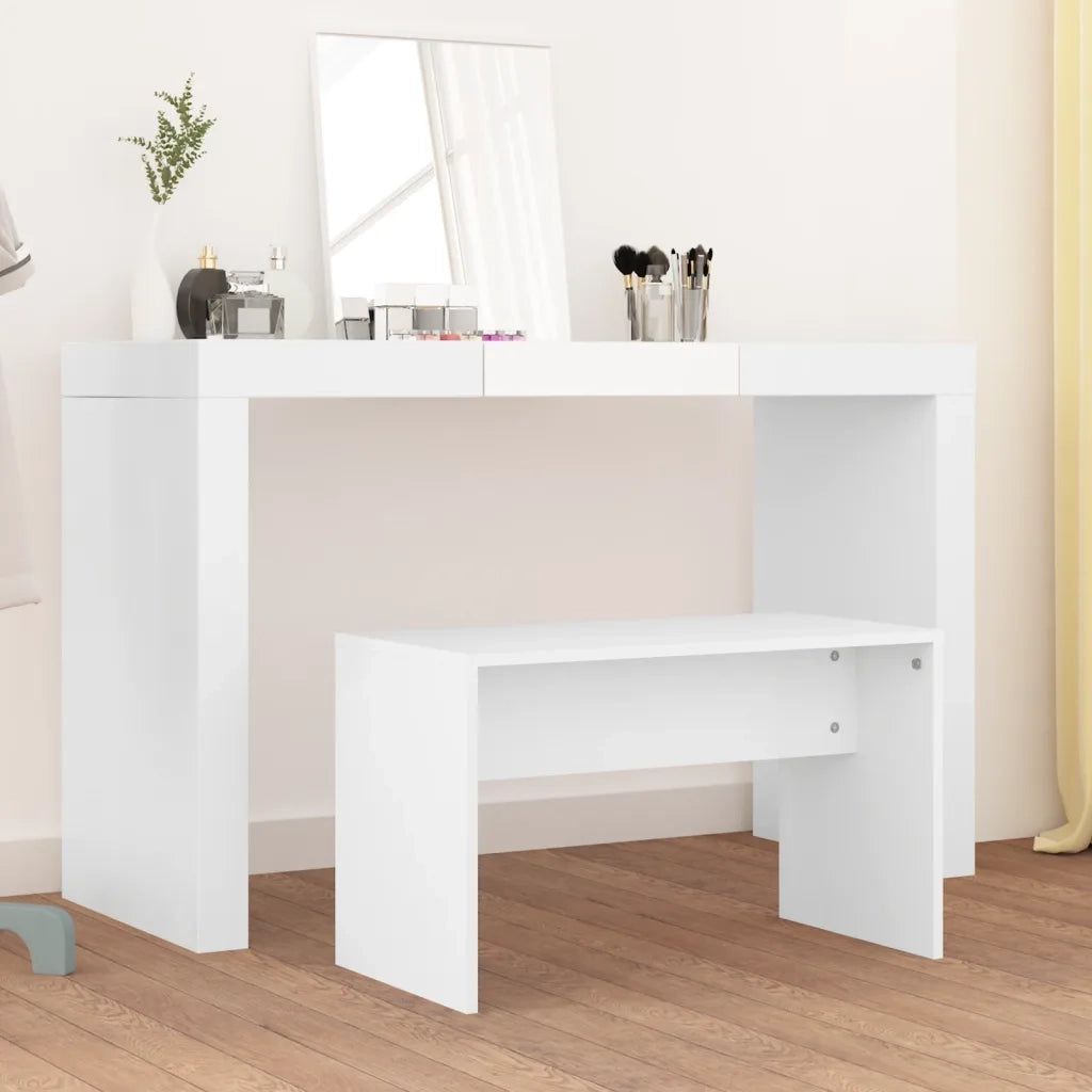Sgabello da Toeletta Bianco 70x35x45 cm Legno Multistrato 802813