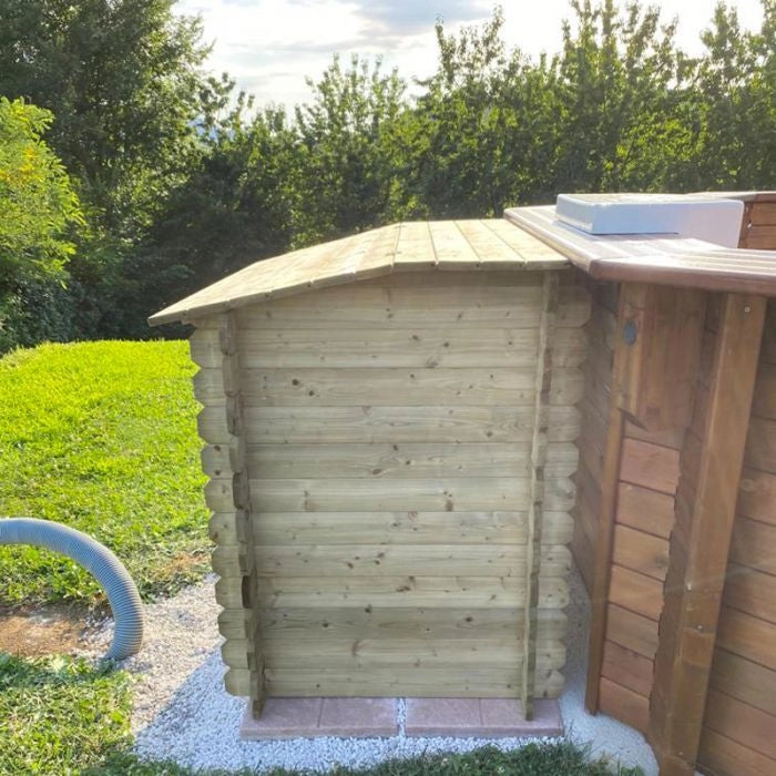 Locale Tecnico In Legno 1,20 X 0,89 X H.1,13 M Per Piscine Fuori Terra  Misure: 1.20 X 0.89 m, Altezza: 113 cm
