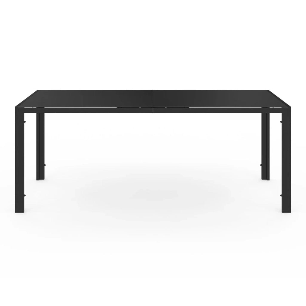 IDMarket - Set di mobili da giardino MADRID tavolo 190 CM e 8 sedie nere impilabili