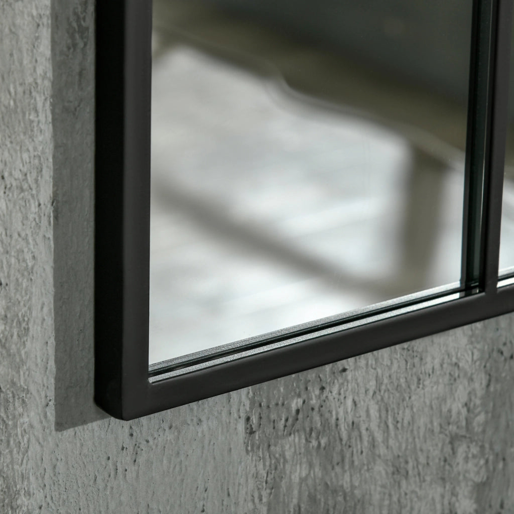Specchio da parete decorativo 91 x 60 cm con cornice in metallo nero