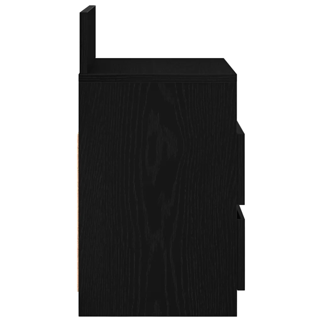 Comodini 2 pz con 2 Cassetti-Set di 2 Tavolino da notte Neri 40x33x60 cm