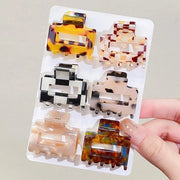Accessori per capelli fini - Set a 6 clip per capelli con disegno a leopard - Clip antislip quadrati per donne e ragazze