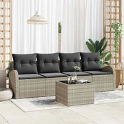 Set Divano da Giardino Grigio chiaro 55 x 55 x 37 cm polyrattan