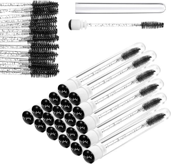 Set di spazzole per ciglia con asta 20 pz, applicatore per ciglia, kit di sostituzione ciglia, estensione ciglia, kit di pulizia ciglia, set di pulizia ciglia