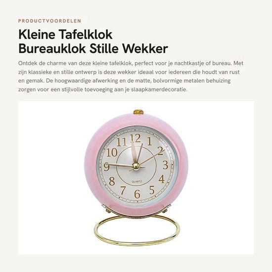 Orologio da Muro Piccolo - A Batterie - Silenzioso Alarme - Cassetta Rotonda - Materiale di Alta Qualità - Design Vintage