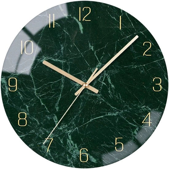 Orologio da Parete con Movimento Silenzioso - 25 cm 10 pollici Movimento di Alta Qualità Quartz Alimentato da Batteria Orologio da Parete Rondello Facile da Leggere Adatto per Casa, Ufficio, Aula e Scuola (Verde Scuro)