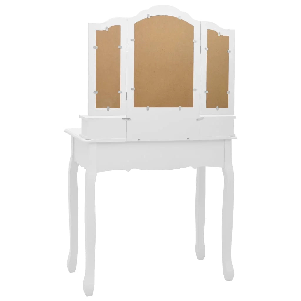 Set toeletta con sgabello 80 x 69 x 141 cm bianco 02_0006222