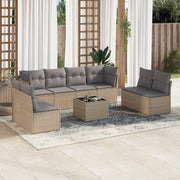 Set Divano da Giardino 9 pz con Cuscini Beige in Polyrattancod mxl 87367