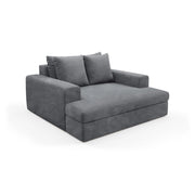 Comazzo, Divano Fisso 2 Posti Cuscini Sfoderabili, 162x167x86h cm Grigio Scuro