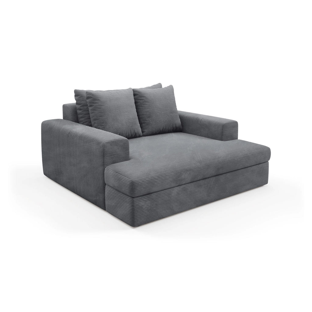 Comazzo, Divano Fisso 2 Posti Cuscini Sfoderabili, 162x167x86h cm Grigio Scuro