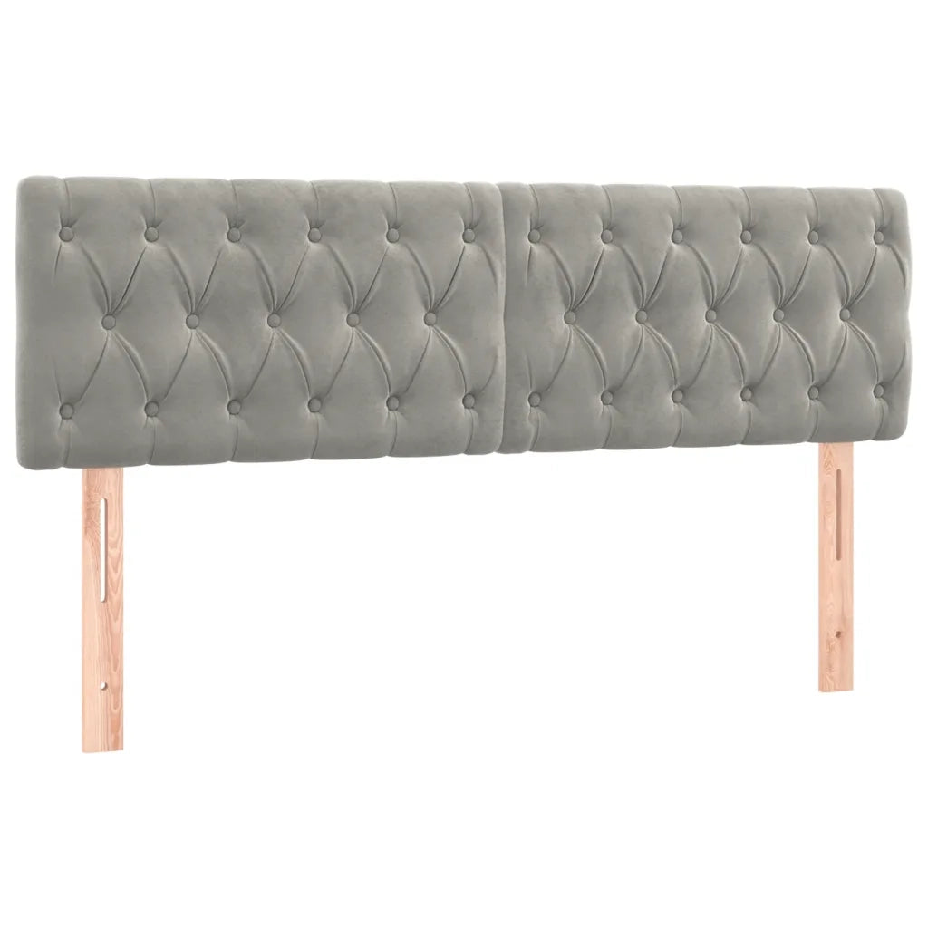Letto a Molle con Materasso e LED Grigio Chiaro 140x190 cm Velluto