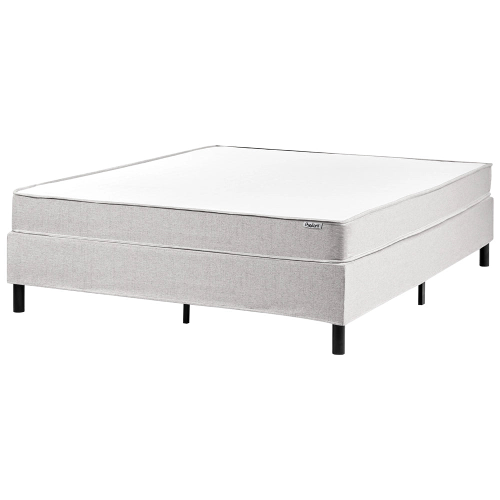 Letto matrimoniale in tessuto senza testata con materasso a molle insacchettate 160 x 200 cm grigio chiaro Camera da letto elegante
