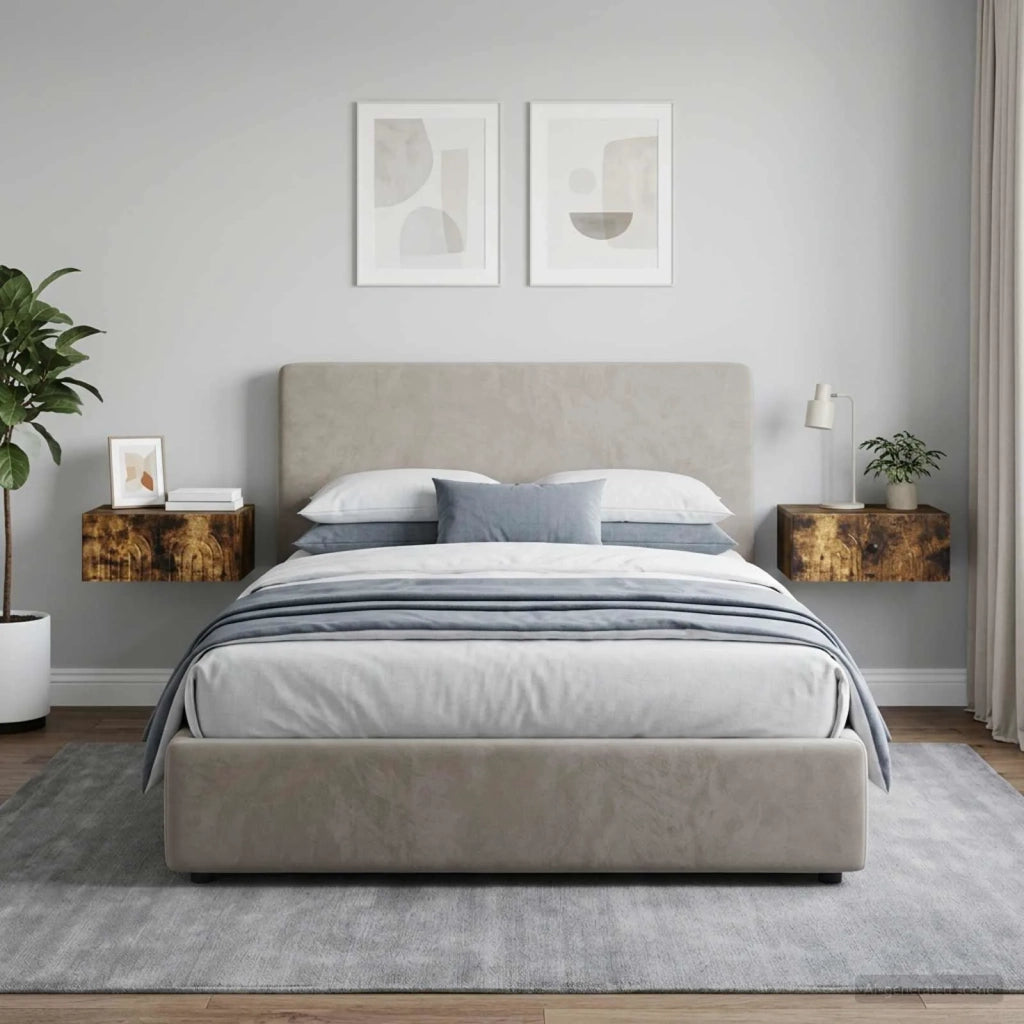 Mobiletto da notte a muro 2 pcs Rovere Fumo 49 x 34,5 x 20 cm 898116