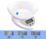 Pesa Elettronica da Cucina con Precisione 1g - Pesa Cucina con Contenitore 700ml - Display LCD - Spegnimento Automatico - Dimensioni 11.2cm x 5.3cm x 17.5cm - Pesa Alimentare