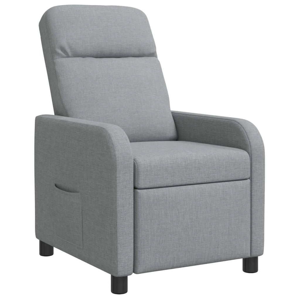 Divano Sedia-Poltrona reclinabile Grigio Chiaro Tessuto 343565