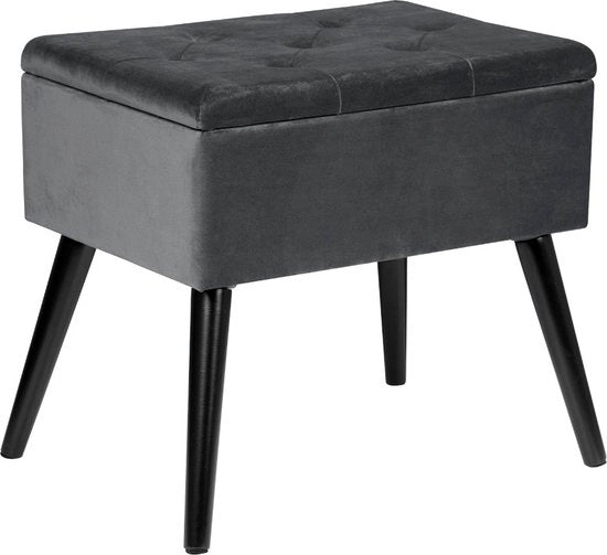 Sedia di Piegamento con Ripostiglio - 50x35x45 cm - Grigio Scuro