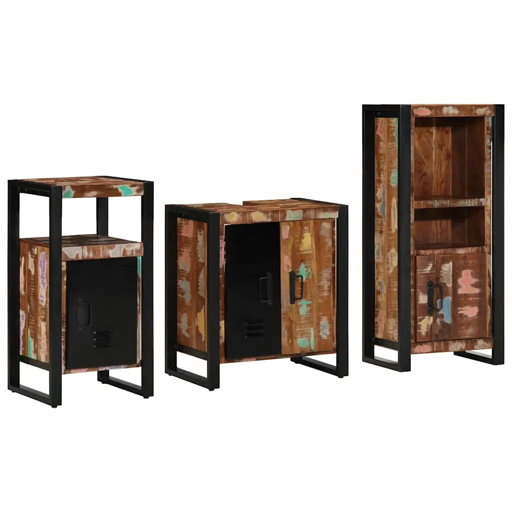 Set di mobili per il bagno 3 pcs Legno Recuperato Massello 3305611
