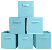 Cassa di archiviazione - 6 Scatole ripiegabili - Scatola rigida in cartone - Tessuto premium - Maniglie - Risparmio di spazio - Scatola di archiviazione compatta