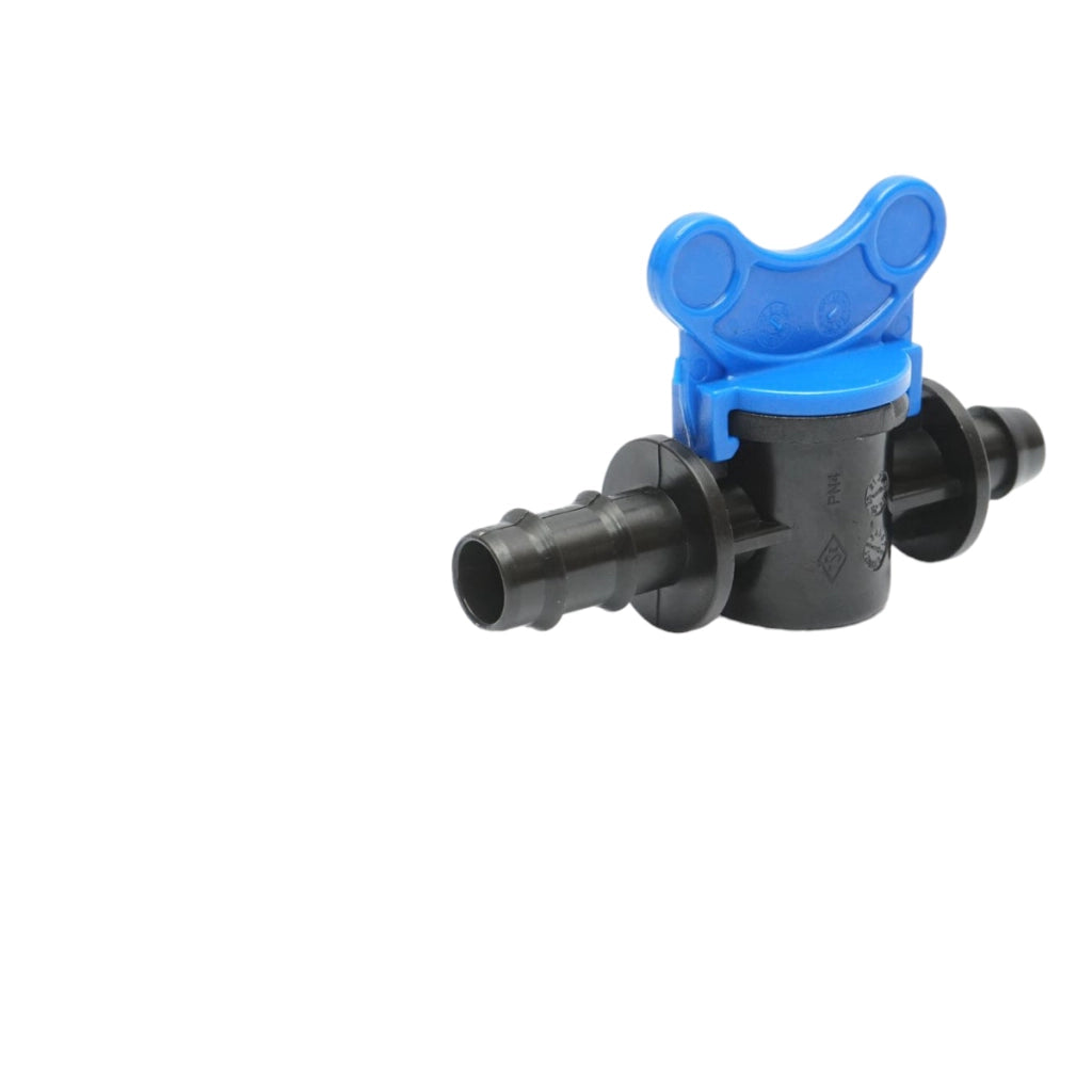 Rubinetto per tubo di gocciolamento D16x16mm, PN4, per sistemi di irrigazione