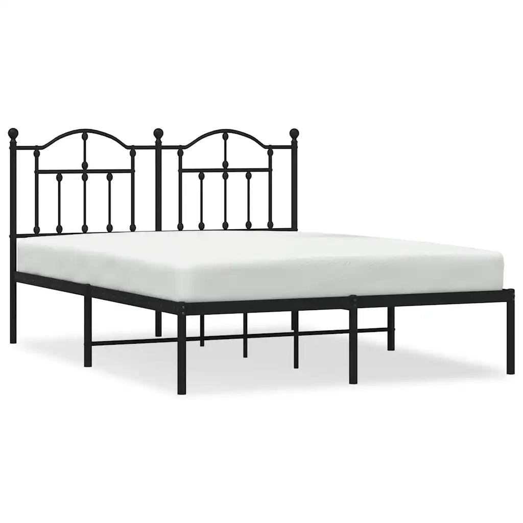 Giroletto con Testiera-Struttura Letto con testiera in Metallo Nero 140x200 cm 774153