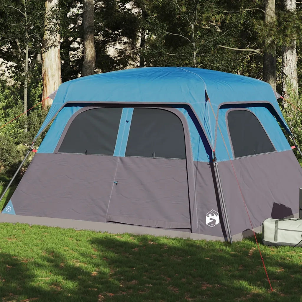 Tenda Familiare Cabina per 6 Persone-Tenda da campeggio Blu Impermeabile 916635