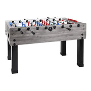 Calciobalilla G-500 rovere-grigio aste rientranti piano gioco corto in vetro