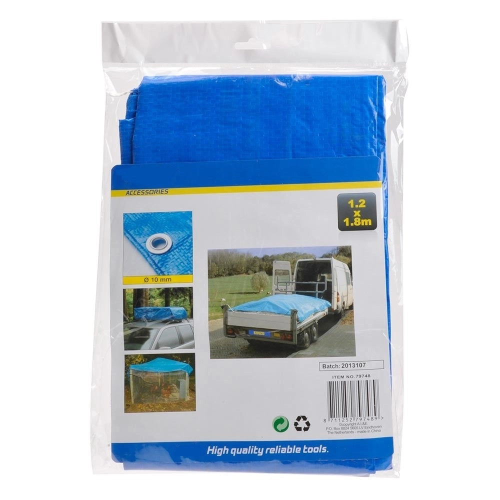 Trade Shop - Telo Copritutto Polietilene Impermeabile Con Occhielli 1,8 X 1,2 Mt Fai Da Te -