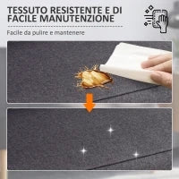 Divano 2 Posti Moderno in Tessuto Senza Braccioli, Divanetto da Salotto con Gambe in Legno, 117x56.5x77 cm, Grigio Scuro