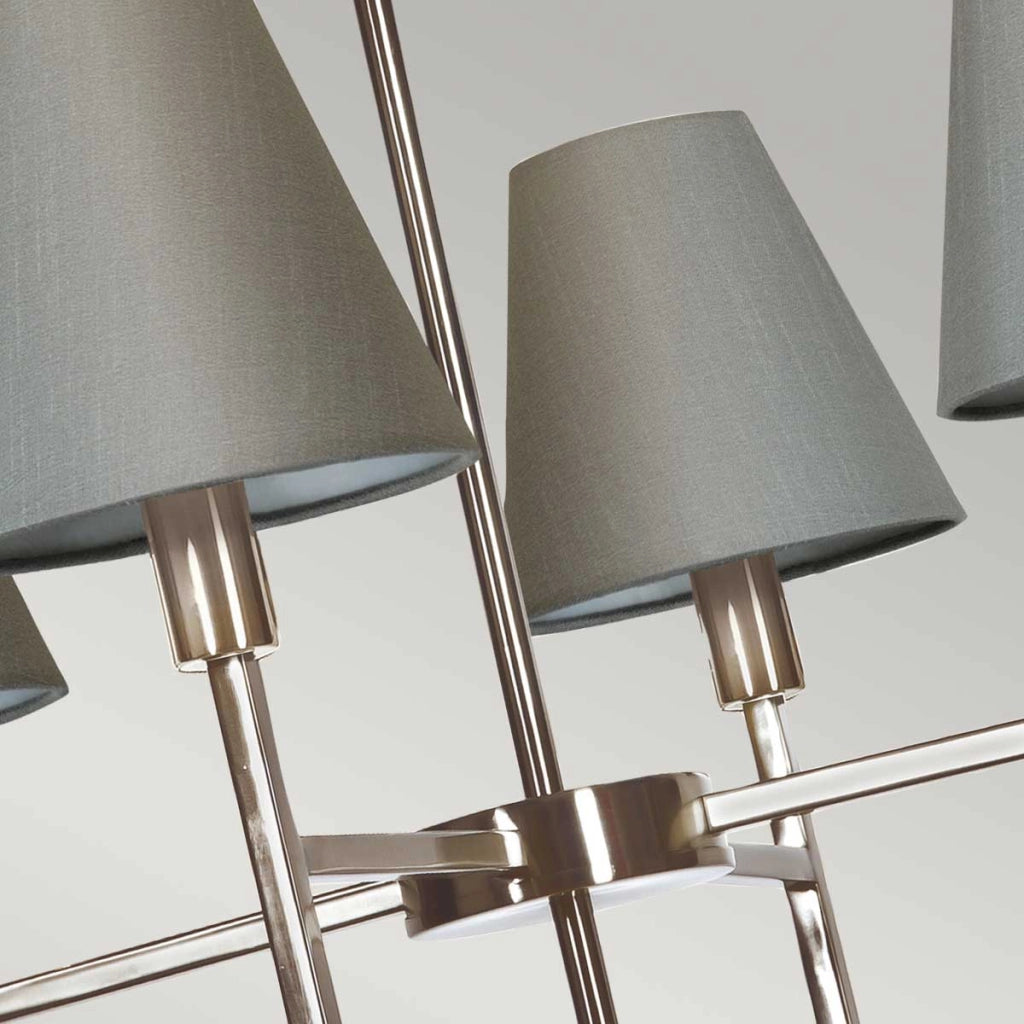 Lampadario Lucerne con paralumi nichel spazzolato 4xE14 Elstead