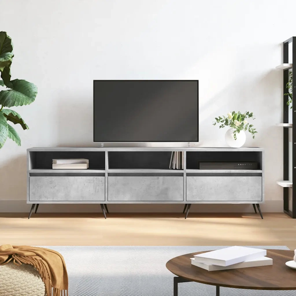 Mobile TV Grigio Cemento 150x30x44,5 cm Legno Multistratocod mxl 80468