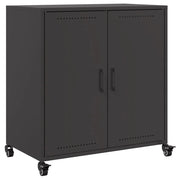 Buffet credenza cassettiera armadio mobile contenitore organizer per cucina soggiorno salotto 68,5 x 39 x 72 cm acciaio nero 02_0036018
