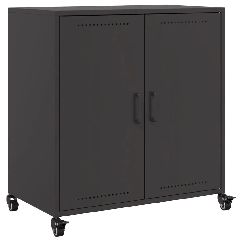 Buffet credenza cassettiera armadio mobile contenitore organizer per cucina soggiorno salotto 68,5 x 39 x 72 cm acciaio nero 02_0036018