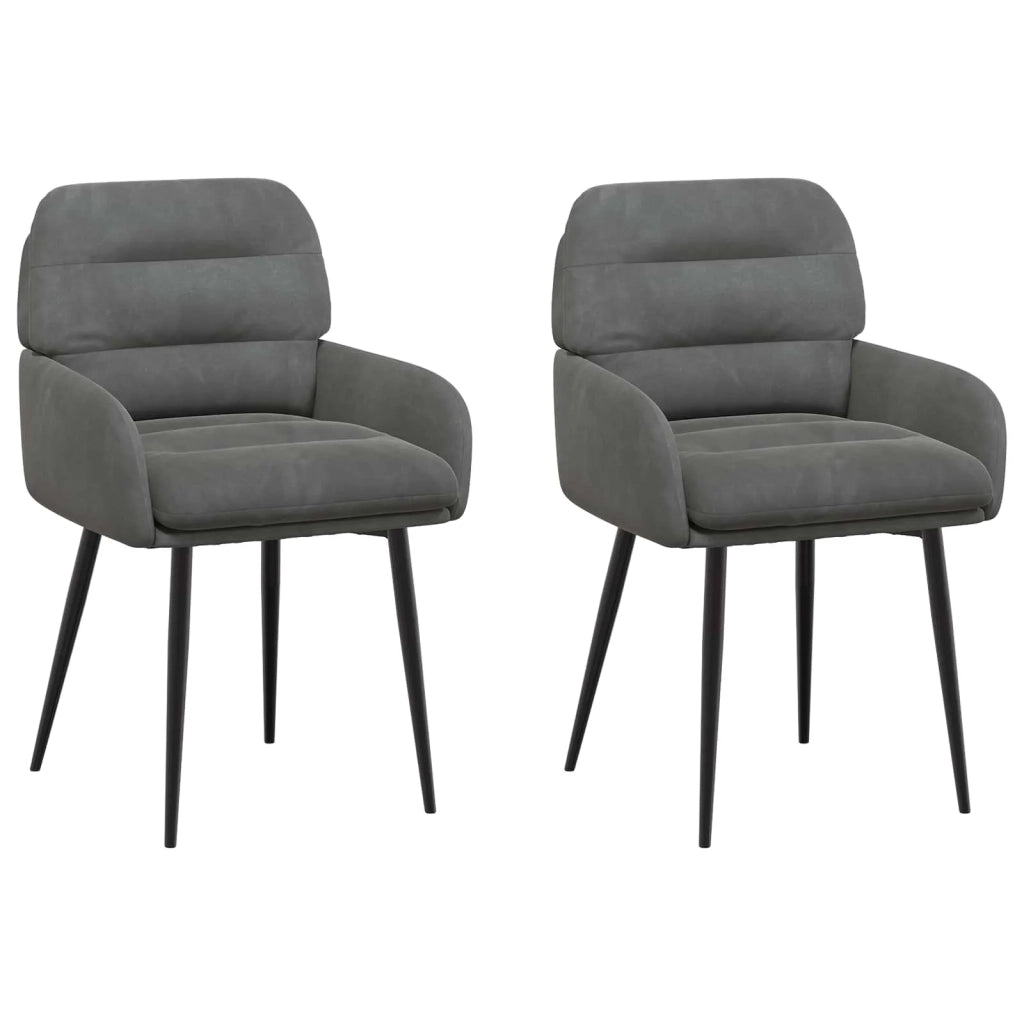 Sedie da pranzo 2 pcs Velluto (V) Grigio Scuro 42034308