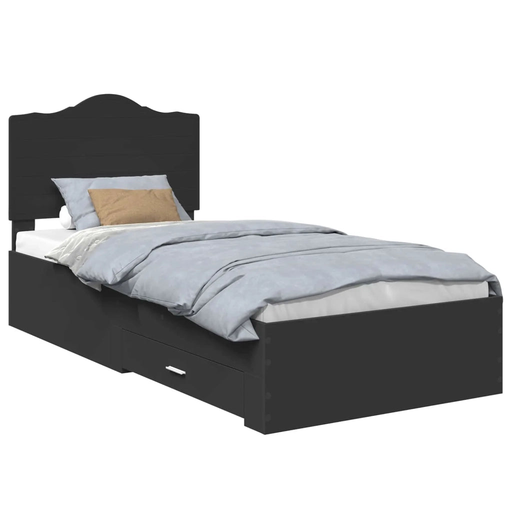 Struttura del letto Nero 70 x 190 cm Legno multistrato
