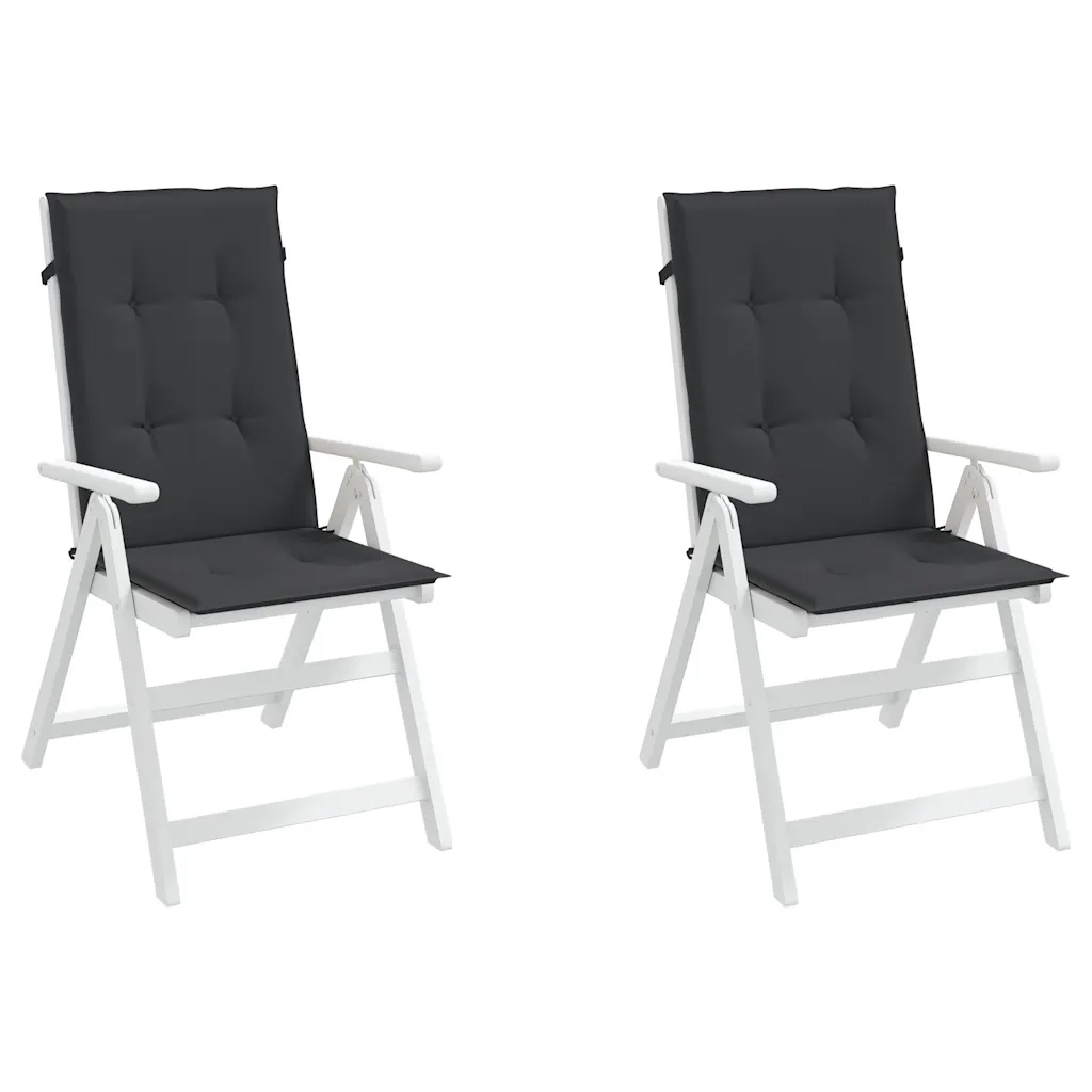 Cuscini per Sedie 2 pz Neri 120x50x3 cm in Tessuto 47538